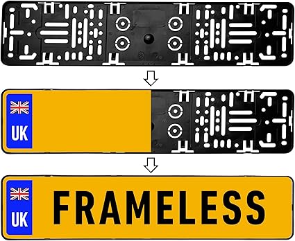 PLEXICLICK® PRO - Number Plate Holder for Cars - Invisible Look - Black - Universal License Plate Holder