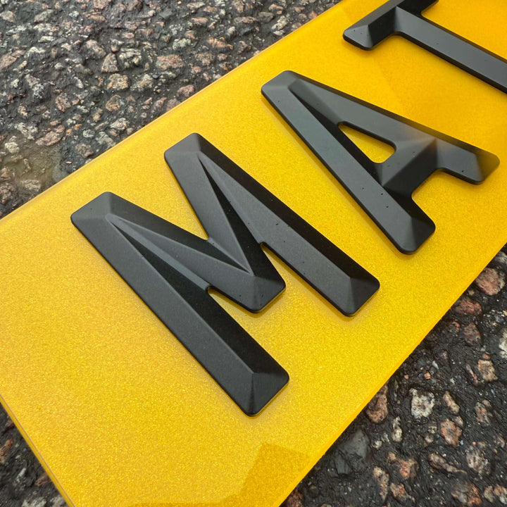 BEVEL MATT 4D NUMBER PLATES