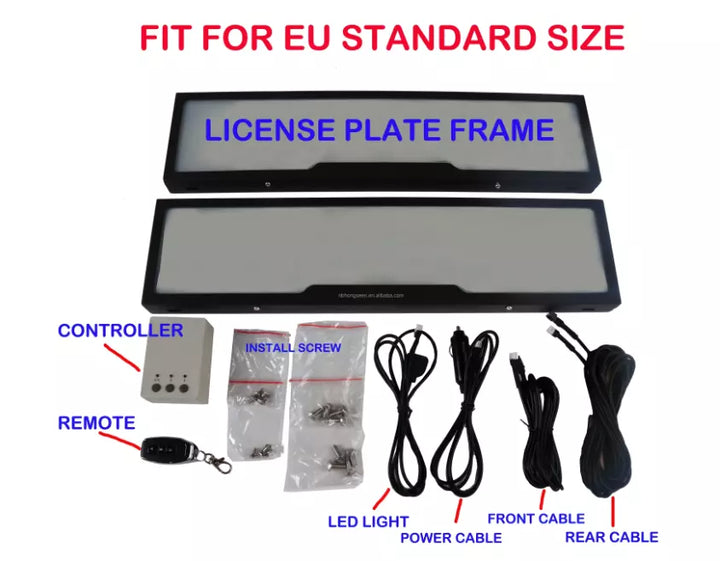 Standard Car Plate Frame Front/Rear for Car Shows Track Events Remote Control UK